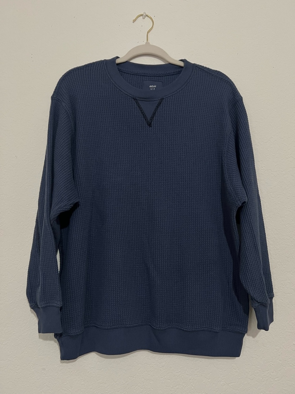 Aerie Waffle Knit Crewneck Sweatshirt Size S